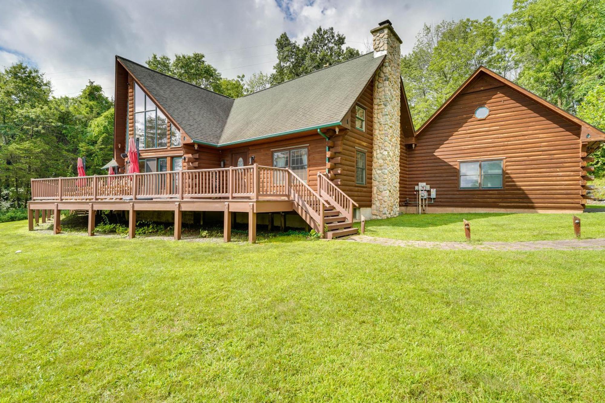 Luxury Log Cabin With Ev Charger And Mtn Views! Blairstown Luaran gambar
